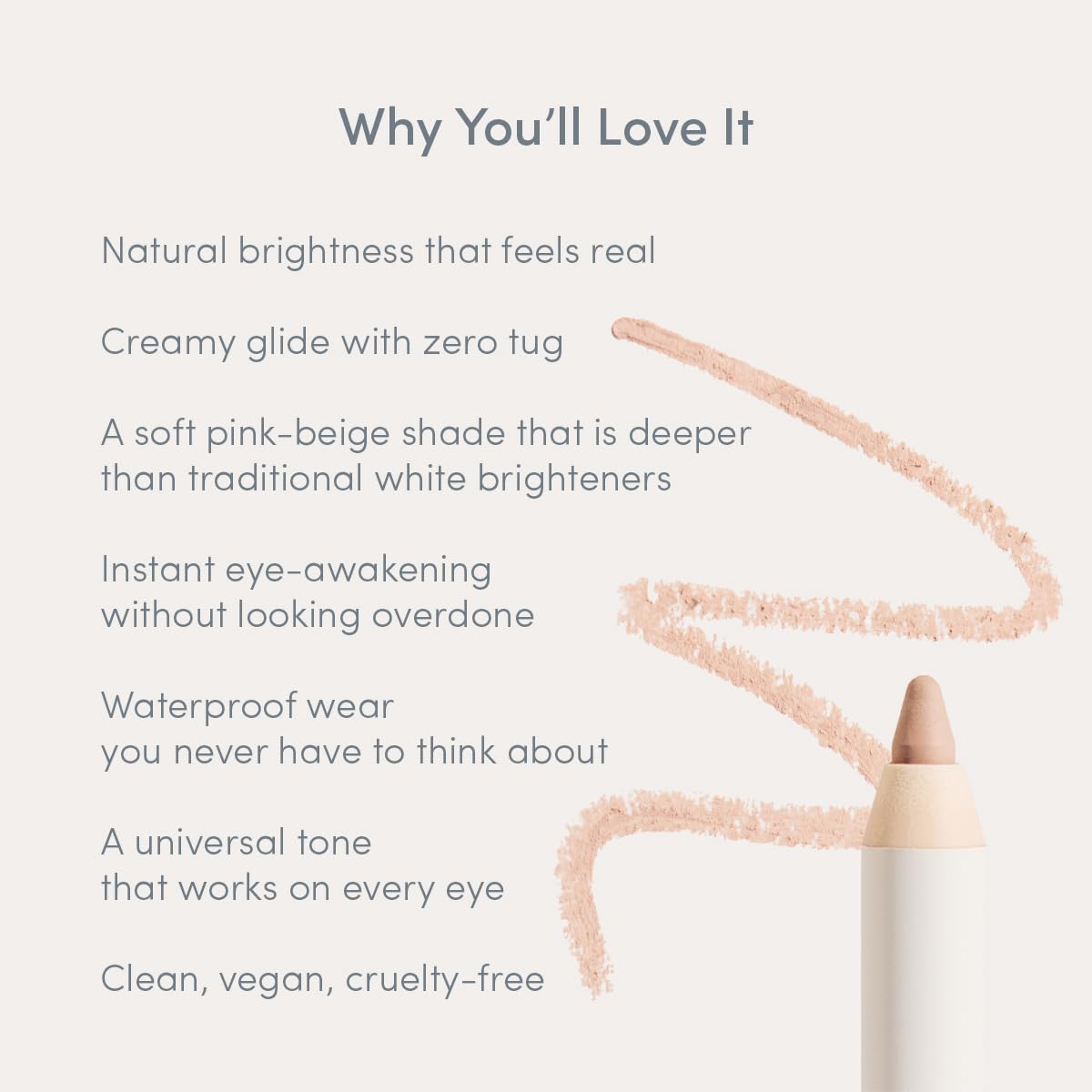 Ravie Beauty Soft Definition Longwear Waterline Pencil DUNE – Nude Waterline Eye Brightener, Waterproof Inner Rim Eyeliner, White Eyeliner Alternative, Vegan