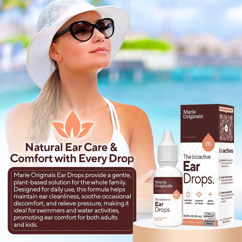 Ear Drops for Clogged Ears | Natural Plant-Based Formula for Adults & Kids | 0.5 FL Oz - 14mL