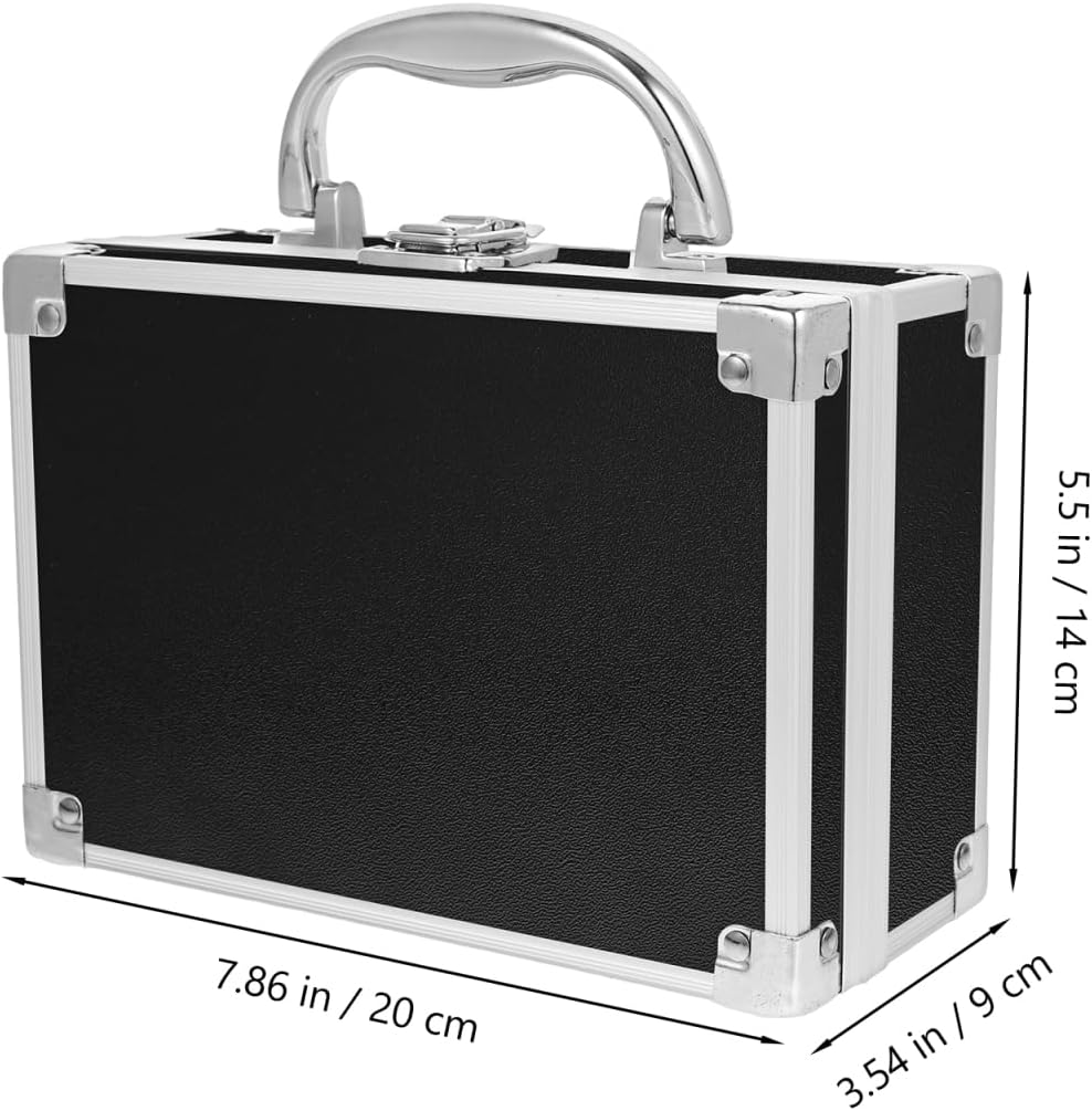 Portable Makeup Box - Compact Cosmetic Organizer Travel Case with Handle | 7.87x5.51x3.54 Inch