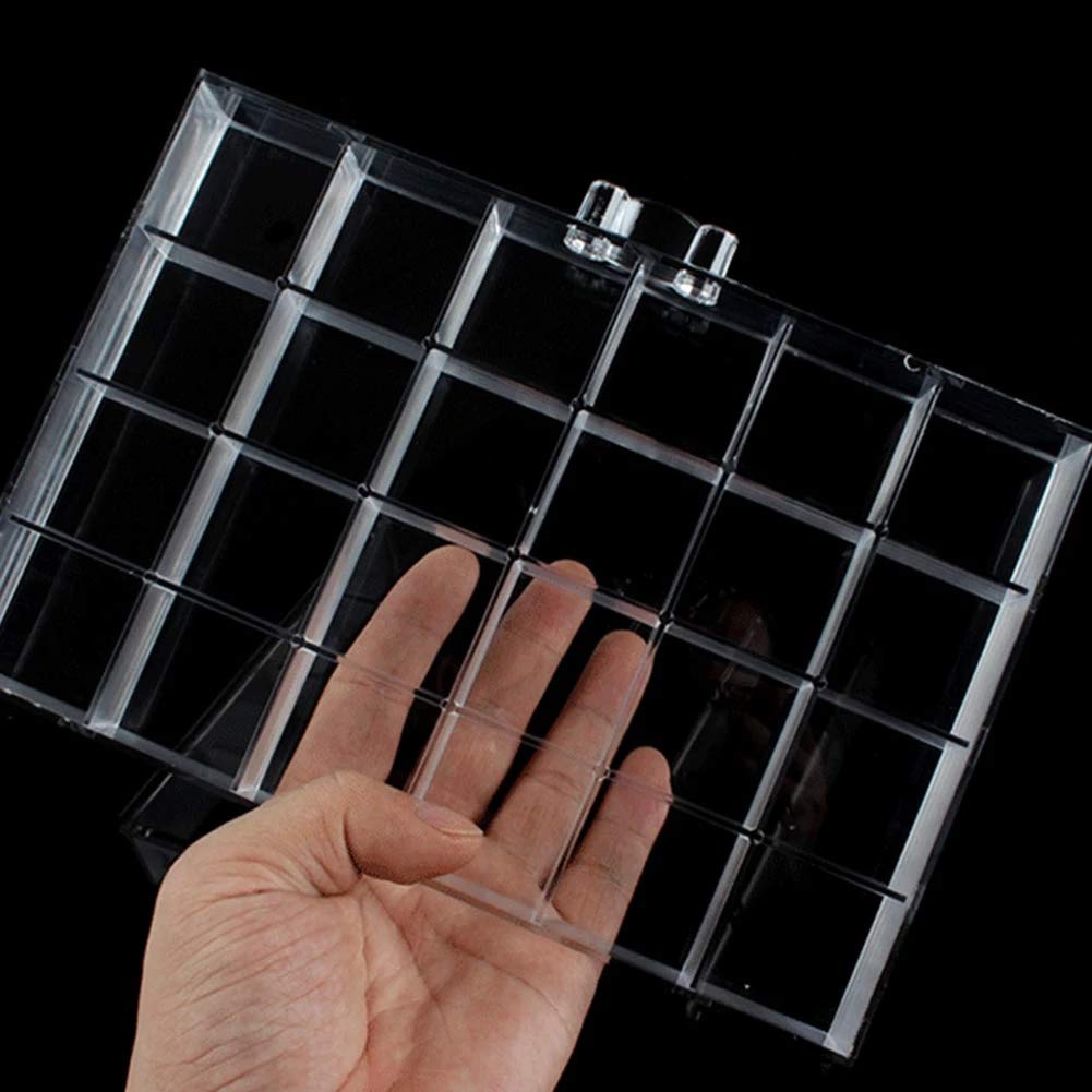 WILL 120 Grids Transparent Acrylic Nail Display Organizer Makeup Jewelry Nail Art smetic Display Rack Drawer Boxes Organizers
