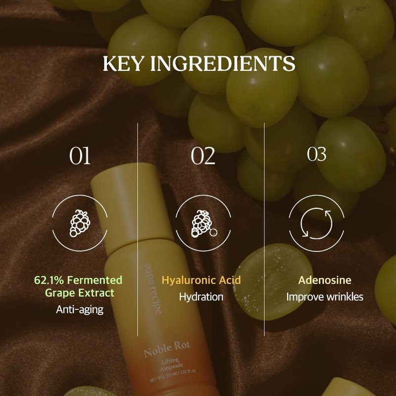 Papa Recipe Noble Rot Lifting Ampoule 30ml – 62.1% Fermented Grape Extract & Hyaluronic Acid – Double Layer Serum for Hydration, Firmness & Radiance – Korean Skincare