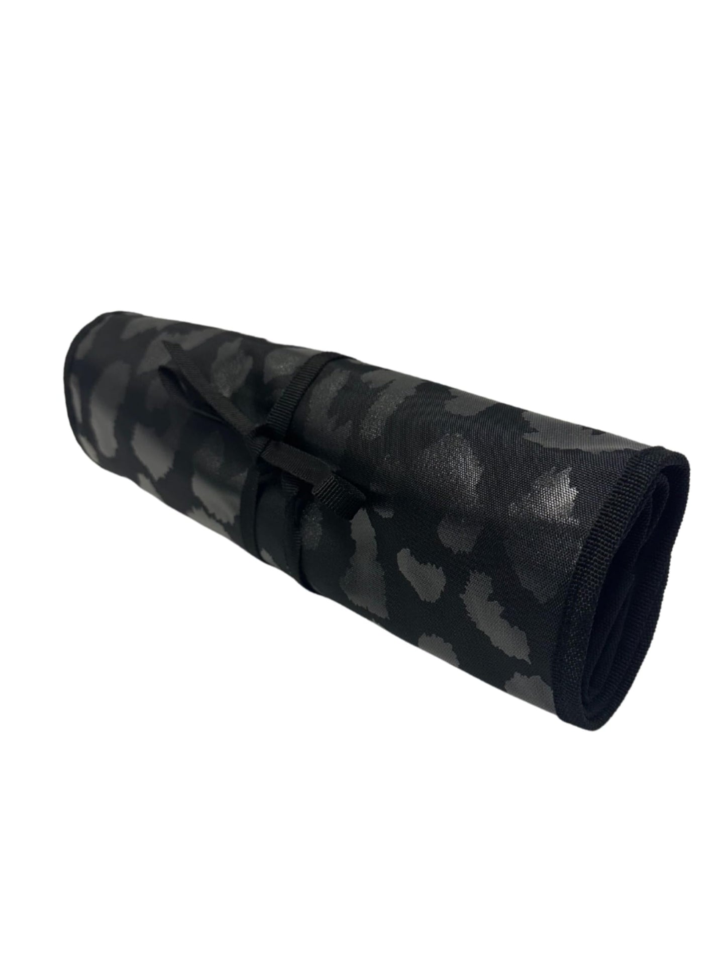 Dream Duffel Hanging Accessory Roll for Competition & Travel, Jewelry, Toiletry, & Cosmetic Bag, Black Monochrome Leopard