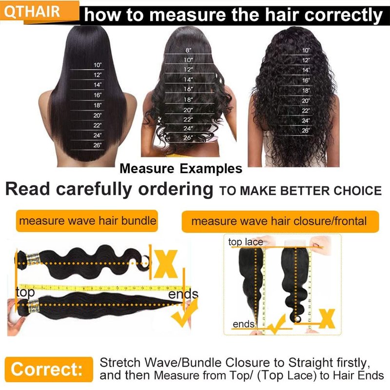 QTHAIR 5x5 Straight Transparent Lace Closure - 150% Density, Pre-Plucked Natural Hairline | 20" Length