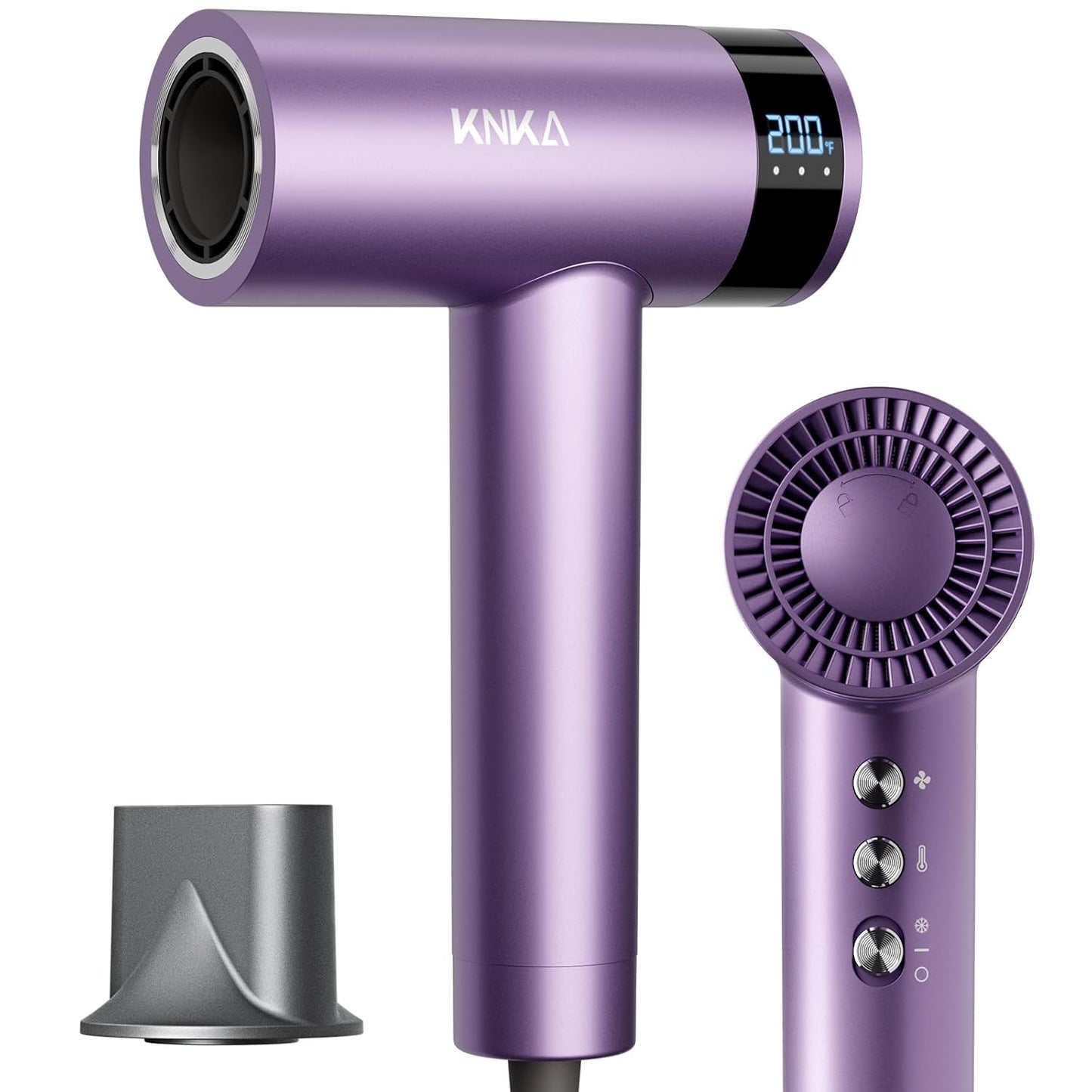 High-Speed 1500W Hair Dryer - Fast-Drying Ionic Technology | 4 Heat Settings, Low Noise, Purple