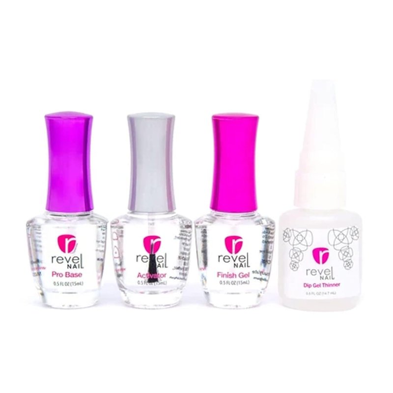 Nail Dip Powder Liquid Set - Base Coat, Activator & Finish Gel | 0.5oz Made in USA