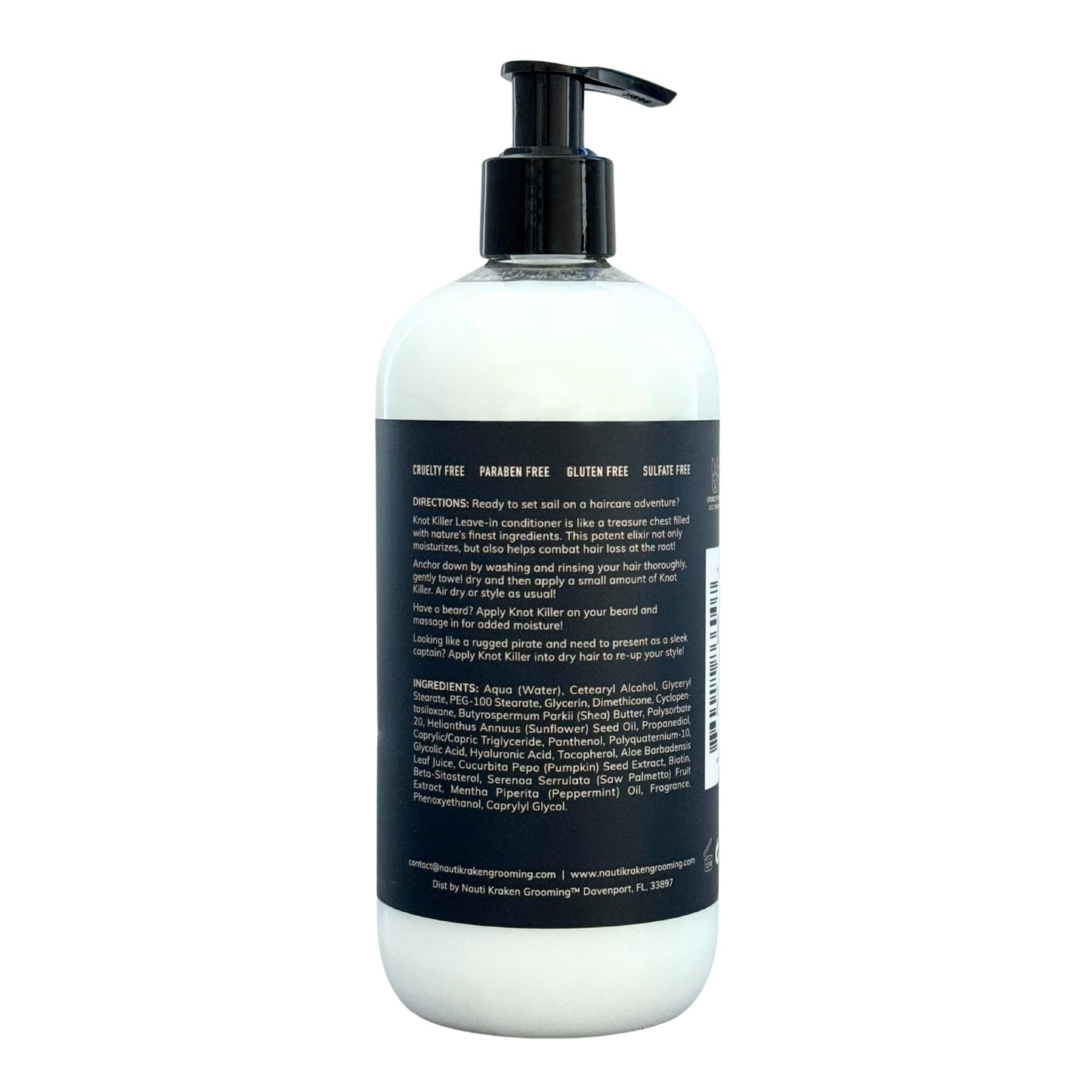 Knot Killer Leave In Conditoner, 17 fl oz - Sulfate & Paraben Free, All Natural Hair & Beard Detangler, Cooling Pepermint Moisturizer for All Hair Types