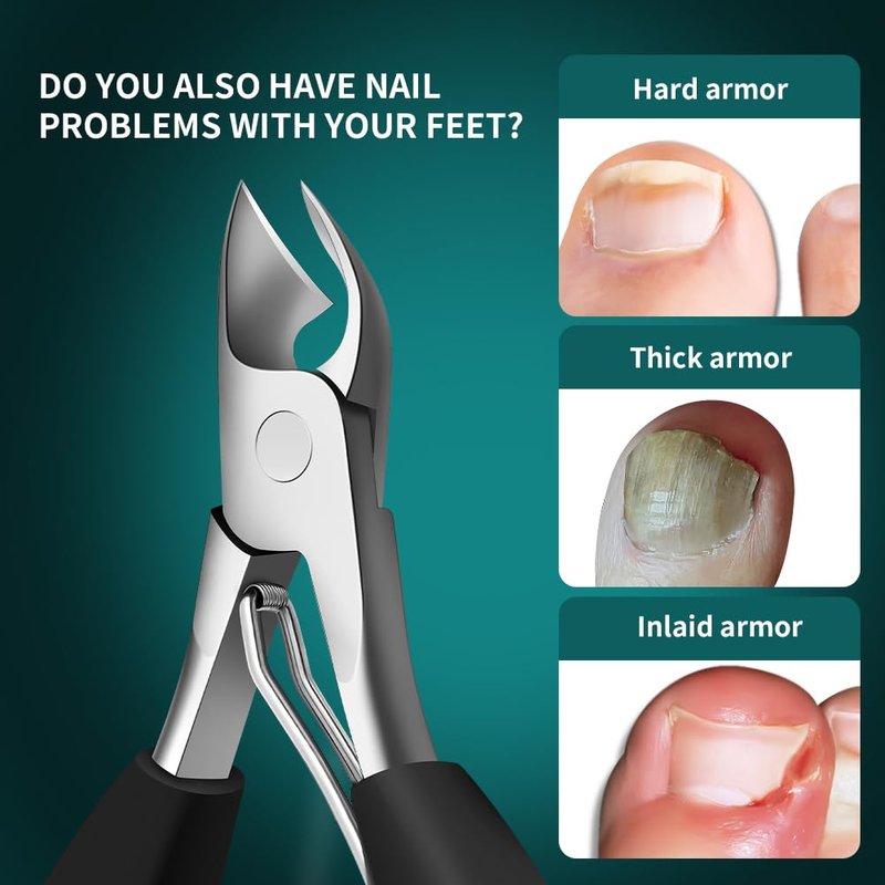 DEOU Heavy Duty Large Opening toenail Clippers, Suitable for Embedded Growth and Rough Nails, Home Pedicure Tools for Men, Women, Elderly (Heavy Nail Clippers+Nail Remover)