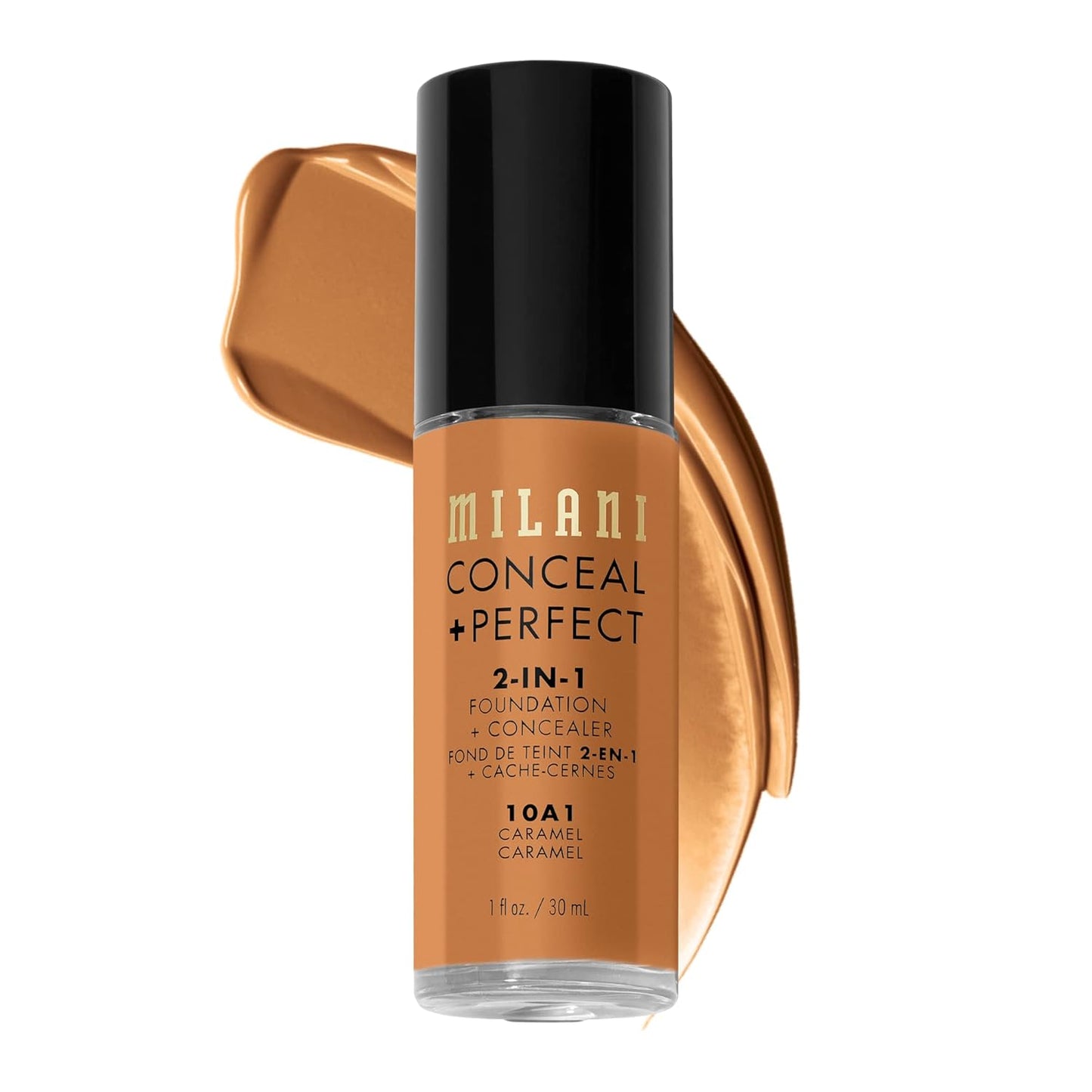 Milani Conceal + Perfect Foundation - Caramel | Cruelty-Free Liquid, Full Coverage, 1 Fl. Oz.