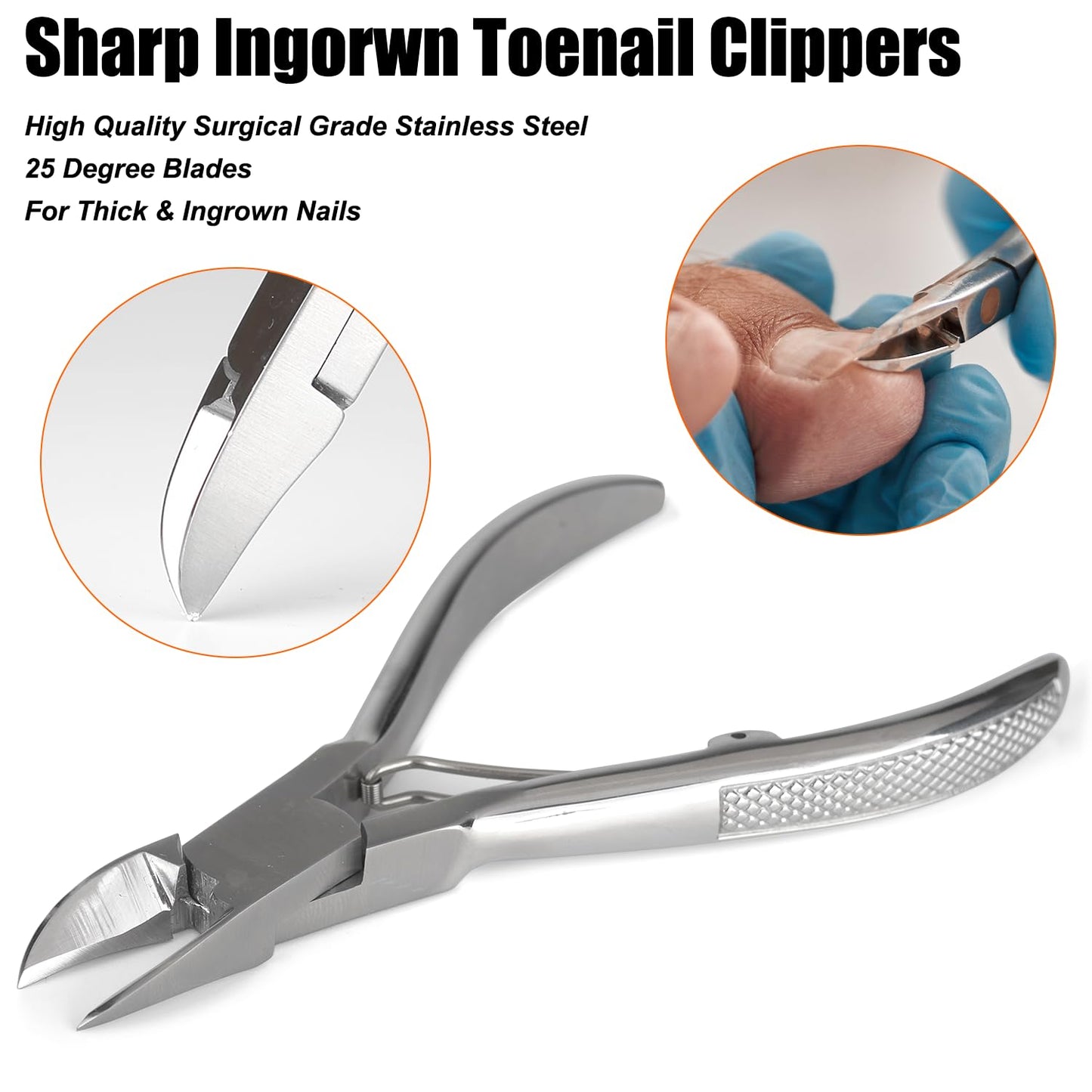 YEPRIME Toenail Clippers for Thick and Ingrown Nails, Curved Blade