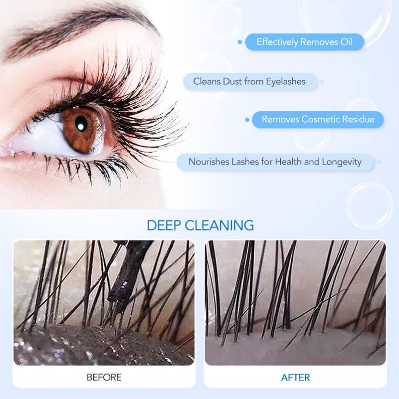 Eyelash Extension Cleanser Lash Shampoo Eyelash Extension Shampoo Lash Foam Cleanser Eyelid Cleanser for Makeup Remover Eyelash Care, Paraben & Sulfate Free for Salon and Home Use (Original 600ml)
