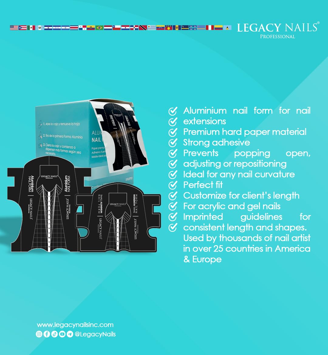 Aluminium Nail Sculpting Forms - 300PCS Acrylic & UV Gel Extension Tips | Extra Large Size for Nail Lengthening