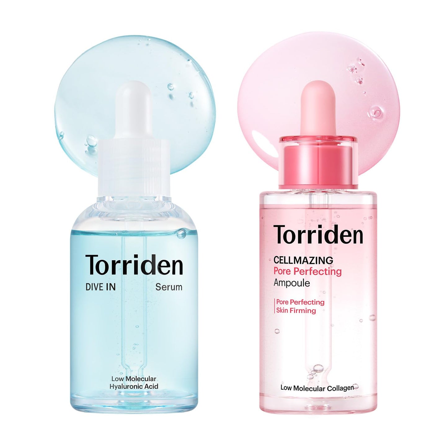 Torriden Hyaluronic Acid Serum 50ml | CELLMAZING Pore Perfecting Ampoule 30ml - Hydrating Skincare Duo
