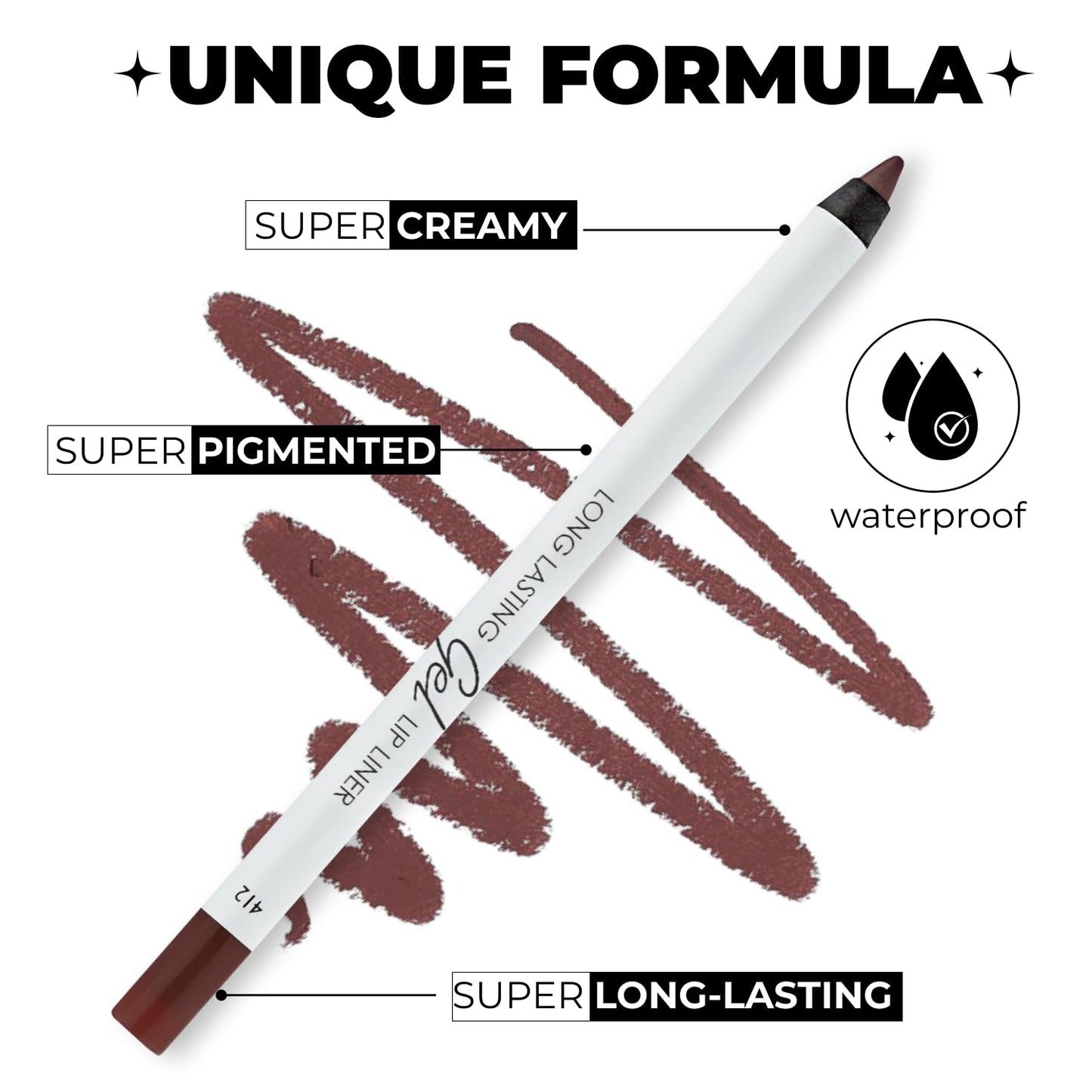 Lamel Gel Lip Liner Pencil – 5 Pack – 2-in-1 Waterproof Lip Liner Set