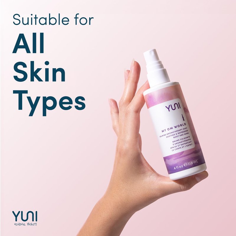 YUNI Beauty Calming Body Mist - Natural Aromatic Oils for Stress Relief & Focus | 4oz, Paraben-Free, Cruelty-Free