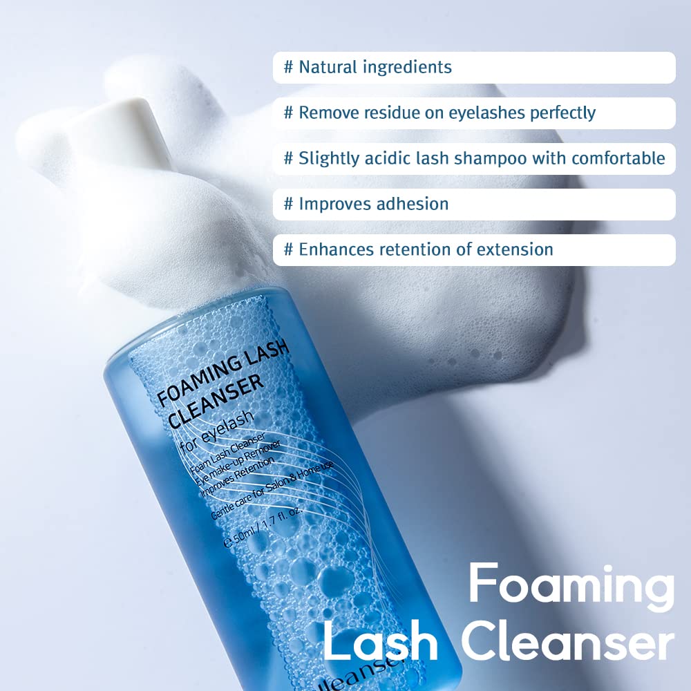 Foaming Lash Cleanser/Wash for Extensions & Natural Lashes/Makeup bubble Remover 50ml / 1.7 fl Oz