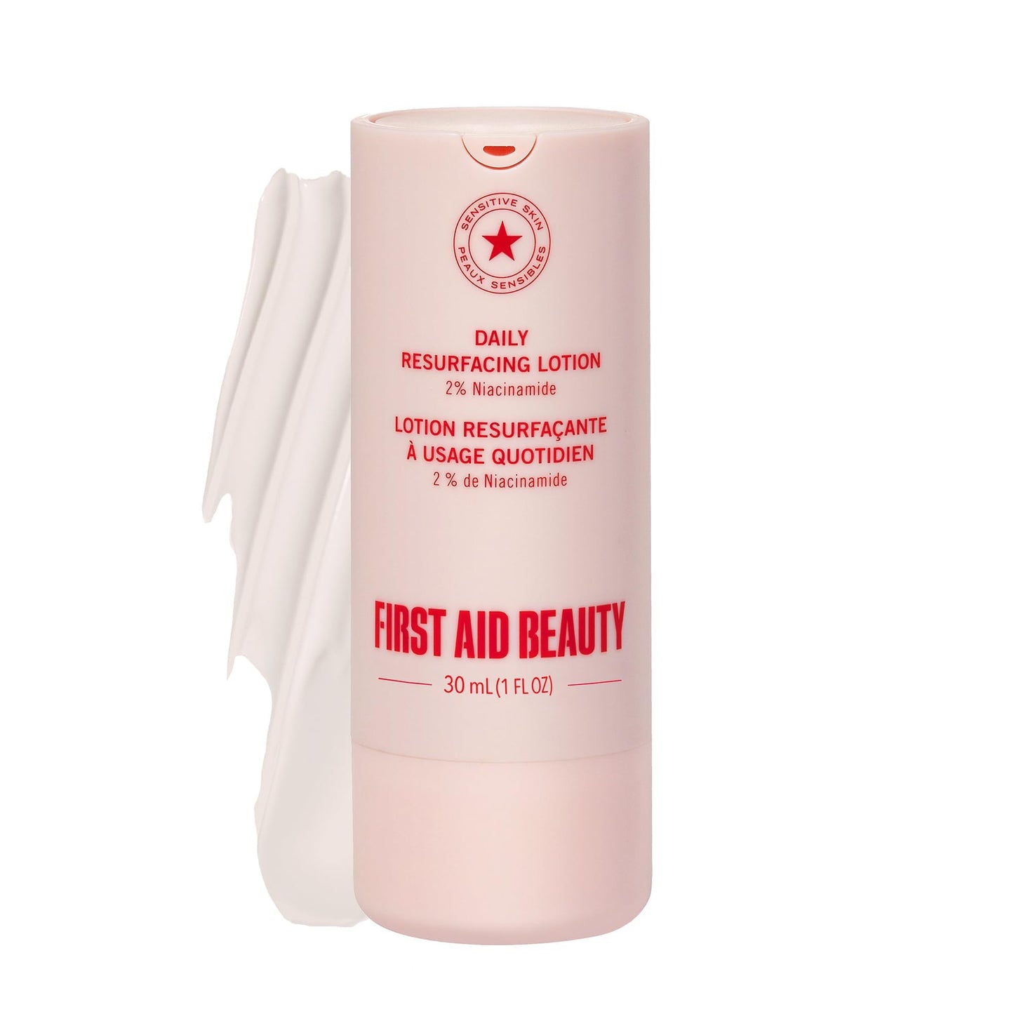 First Aid Beauty Lactic Acid Lotion for Acne-Prone Skin, 2% Niacinamide Resurfacing Moisturizer, Visibly Diminishes Post-Acne Marks, Safe for Sensitive Skin, 1 oz