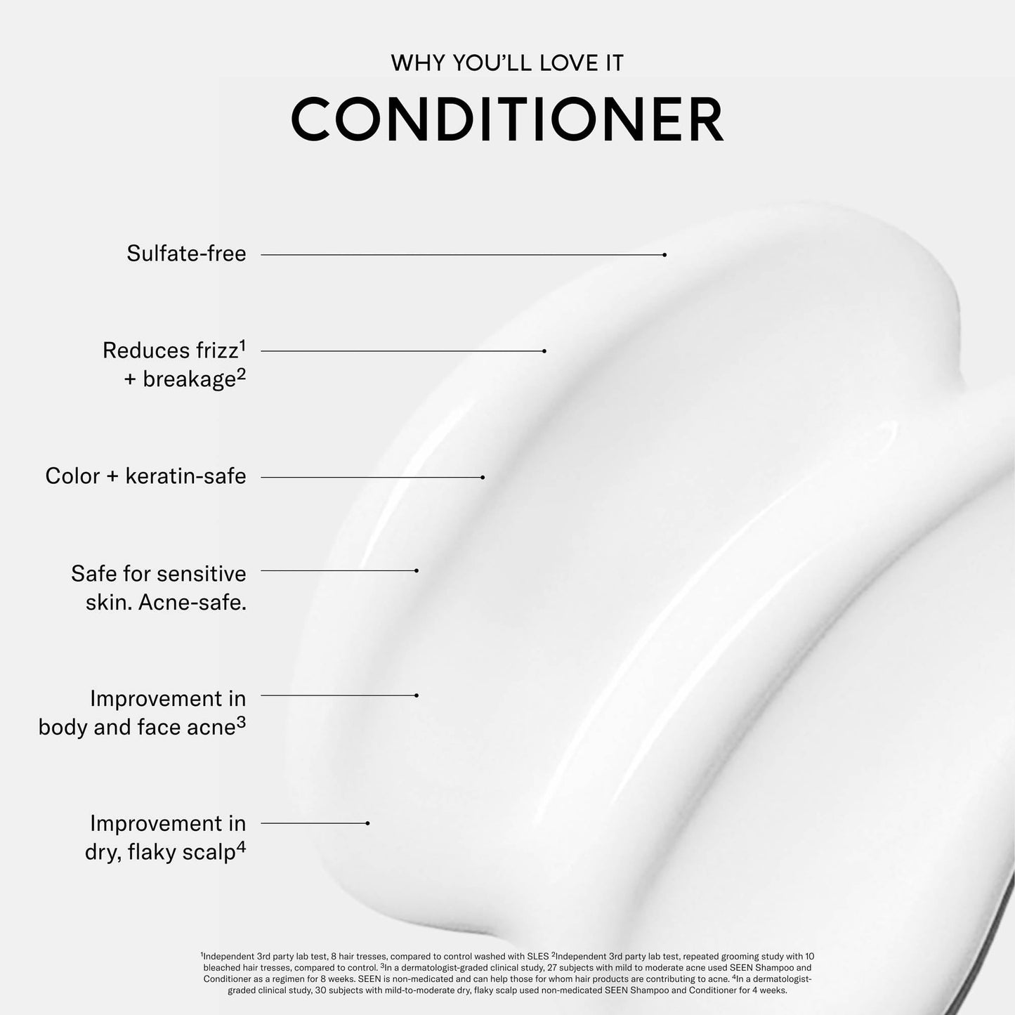 SEEN Conditioner, Fragrance Free - Non-Comedogenic Hair Conditioner - Dermatologist-Developed - Safe for Sensitive, Eczema & Acne Prone Skin
