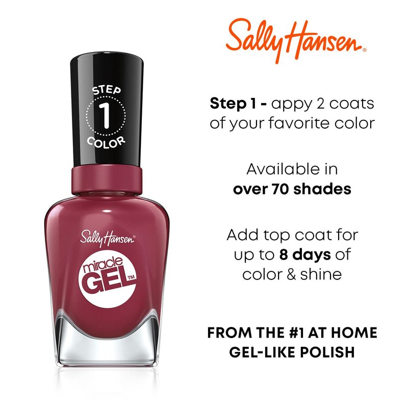 Sally Hansen Miracle Gel Nail Polish, 676 Jealous Boyfriend, 0.5 Fl Oz (Pack of 2)