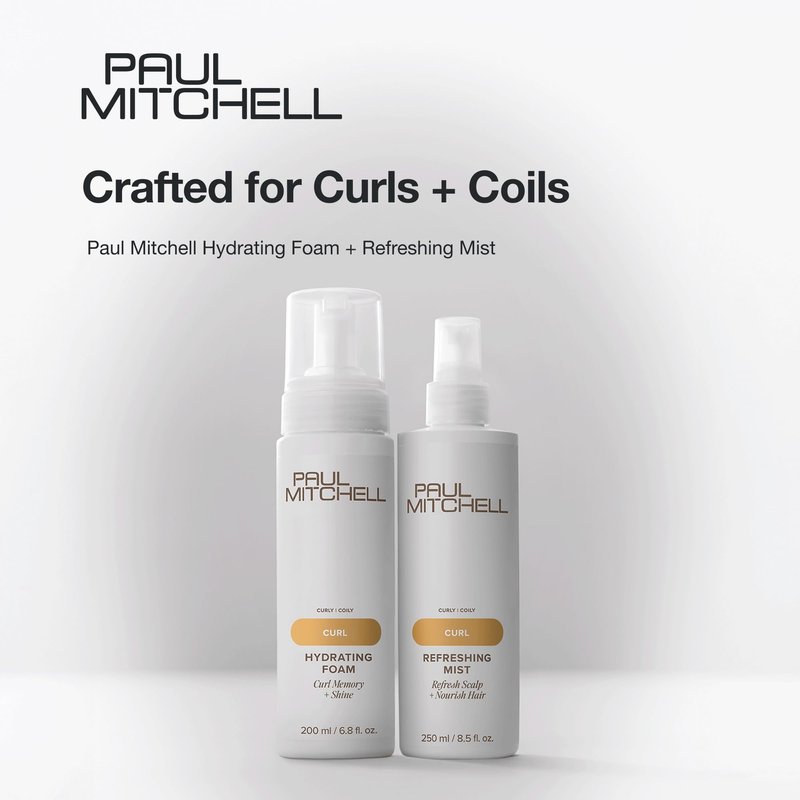 Paul Mitchell Hydrating Foam, Provides Curl Memory + Shine, For Curly + Coily Hair, 6.8 fl. oz
