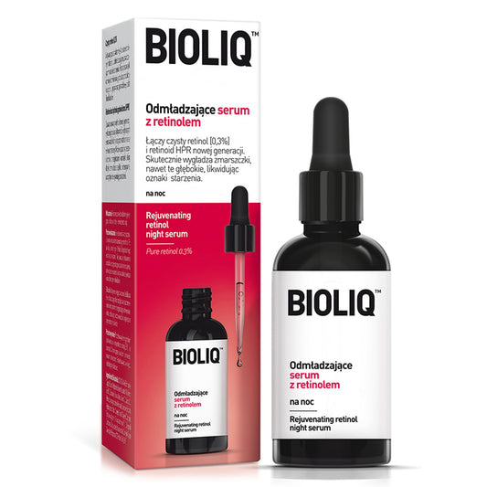 Bioliq - Pro Rejuvenating Night Serum with Retinol - Advanced Formula for Skin Tightening, Pure Retinol 0.3% and HPR Retinoid Complex - 20 ml