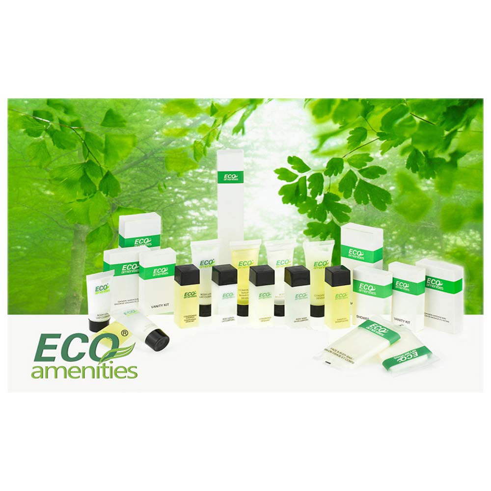 ECO amenities Cotton Rounds Travel Set - Individually Wrapped Cotton Swabs - Disposable Nail File Kit - Bulk Hotel Vanity Kit - 500-Piece Set, White