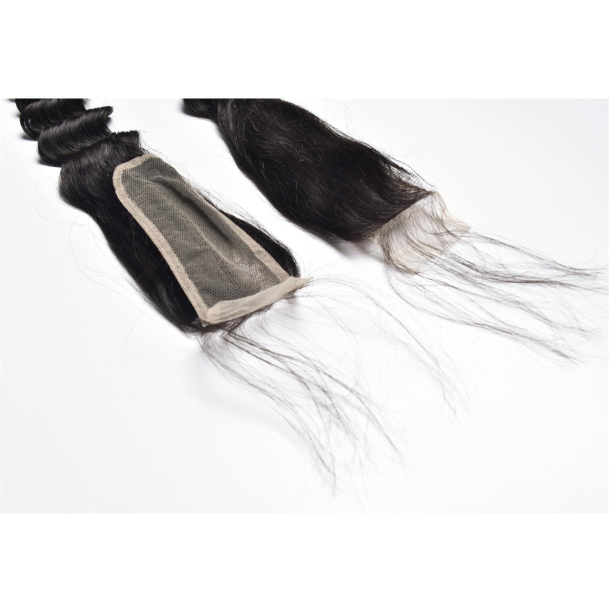Brazilian Loose Deep 2x6 Lace Closure 100% Unprocessed Human Virgin Hair Pre Plucked Loose Deep Wave Pre-Plucked Hairline Frontal Closure Natural Black With Baby Hair (14inch, 2x6 loose deep closure)