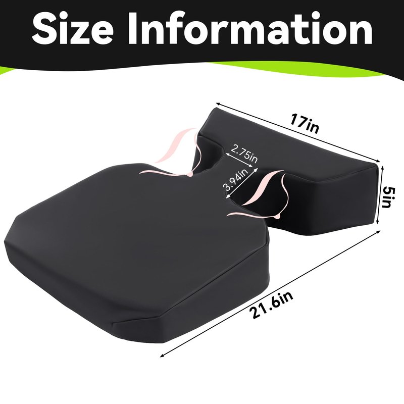 HOMBYS Supportive Breast Pillow for Massage Table, Extra Thick 5" Height Resuable Waterproof Massage Bolster Pillow Cushion for Stomach Sleeper, Beauty Salon SPA Breast Pillow for Sleeping，Black