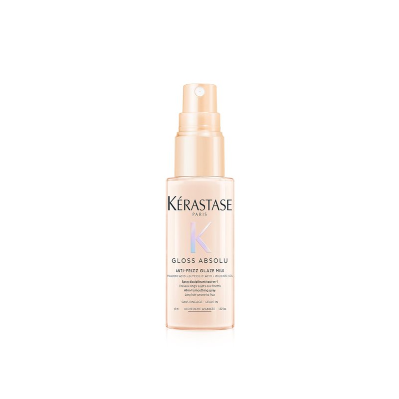 Kerastase Gloss Absolu Anti-Frizz Glaze Milk - Instantly Detangles, Hydrates & Smooths, Eases Blow-Dry, Absorbs Frizz & Fly-Aways, Protects from Heat & Humidity, For Long Hair, 1.52 Fl oz