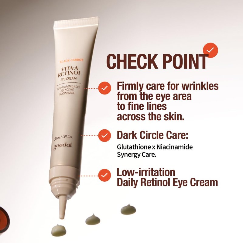 Black Carrot Vita-A Retinol Eye Cream - Smoothing Daily Under Eye Treatment | K-Beauty Skincare