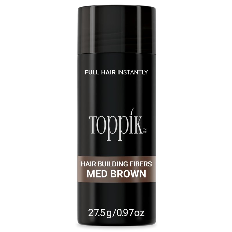Toppik Hair Building Fibers, Medium Brown, 27.5g Fill In Fine or Thinning Hair, Instantly Thicker, Fuller Looking, 9 Shades for Men & Women, Keratin Protein Formula