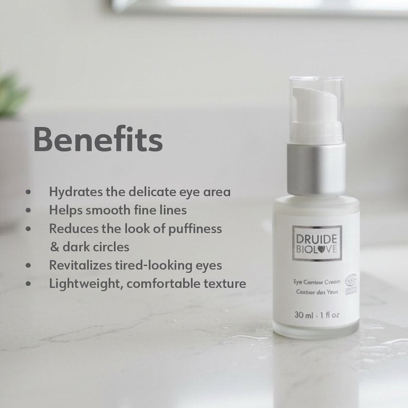 BioLove Cream Organice Contour Eye Cream, Reduce Signs of Fatigue, Revitalize Skin Care , Reduce Wrinkles Moisturizing Hyaluronic Care Acid Treatment – Organice Eye Cream, 30 ml Size Made in Canada