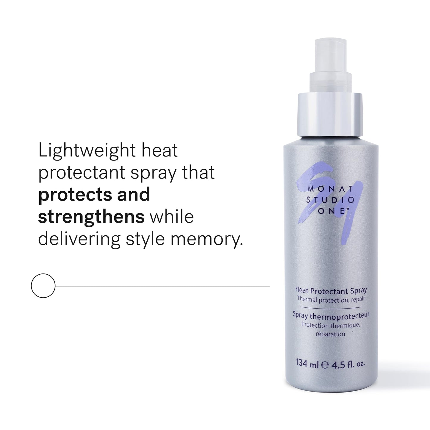 MONAT STUDIO ONE Heat Protectant Spray - 4.5 fl oz | Lightweight, Thermal Shield, Plant Protein & Algae Extract