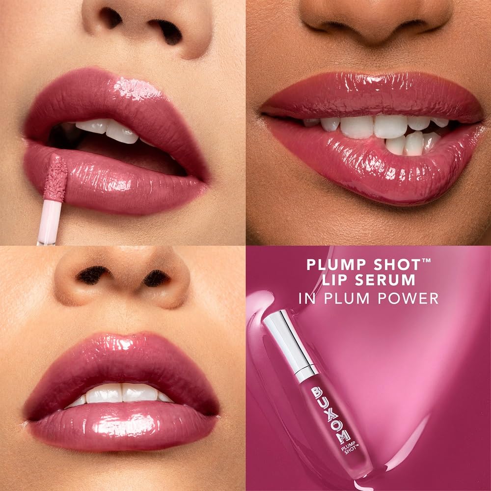Buxom Plump Shot Peptides Lip Serum, Plum Power