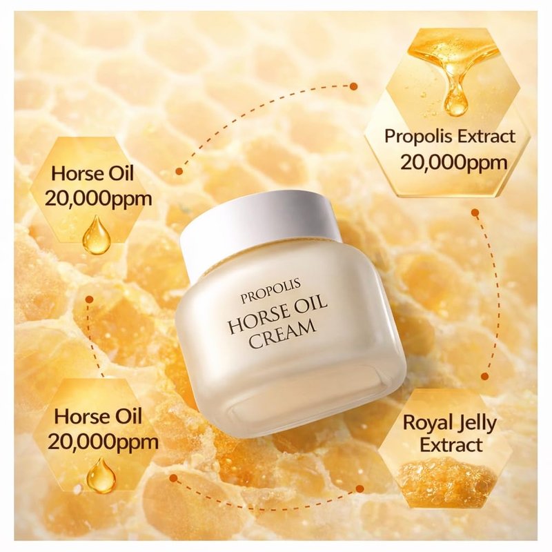 Propolis Horse Oil Cream - Intense Moisture & Firming for Dry Skin | 50ml