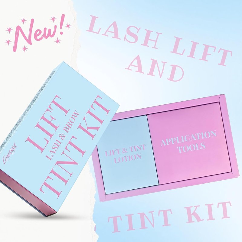 Eyelash Lift and Tint Kit - Natural Curled Darker Lashes | Strong Hold Glue, Salon Results, Lasts 4 Weeks