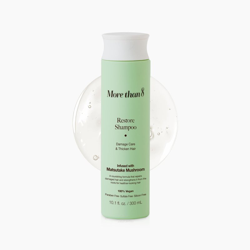Morethan8 Restore Anti Hair Loss and Hair Growth Shampoo with Matsutake Mushroom – 100% Vegan, Paraben-free, Sulfate-free, Silicon-free – 10.1 Oz