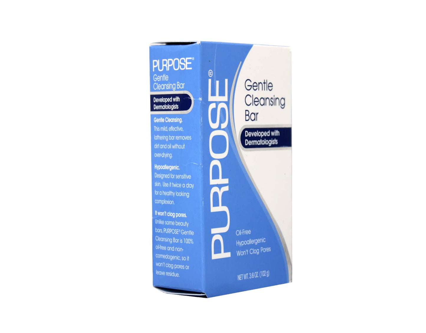 PURPOSE Gentle Cleansing Bar, Gentle As Water, All Skin Types, For Sensitive & Dry Skin, Oil-free, Hypoallergenic, Sulfate-Free, 3.6 oz Bar (6 Pack)