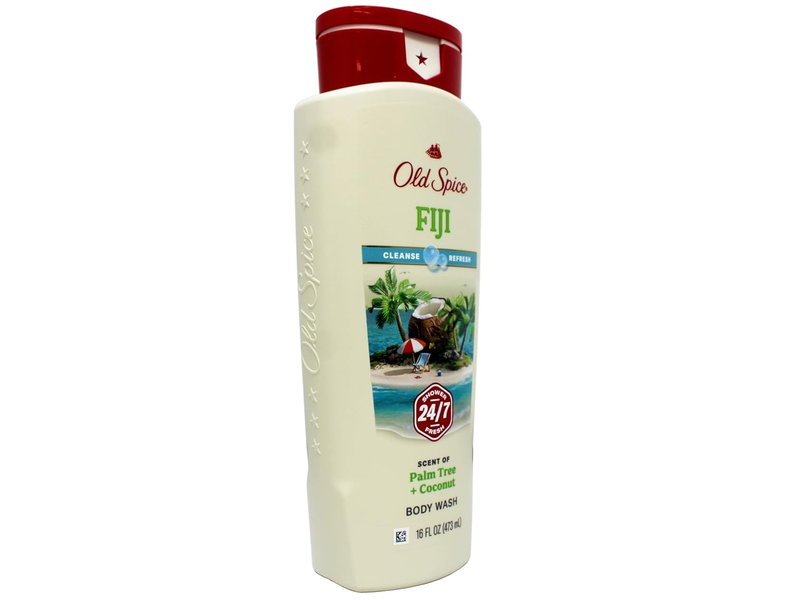 Old Spice Body Wash - Fiji Scent with Palm Tree Extract - 16 FL OZ | Pack of 4 Bottles