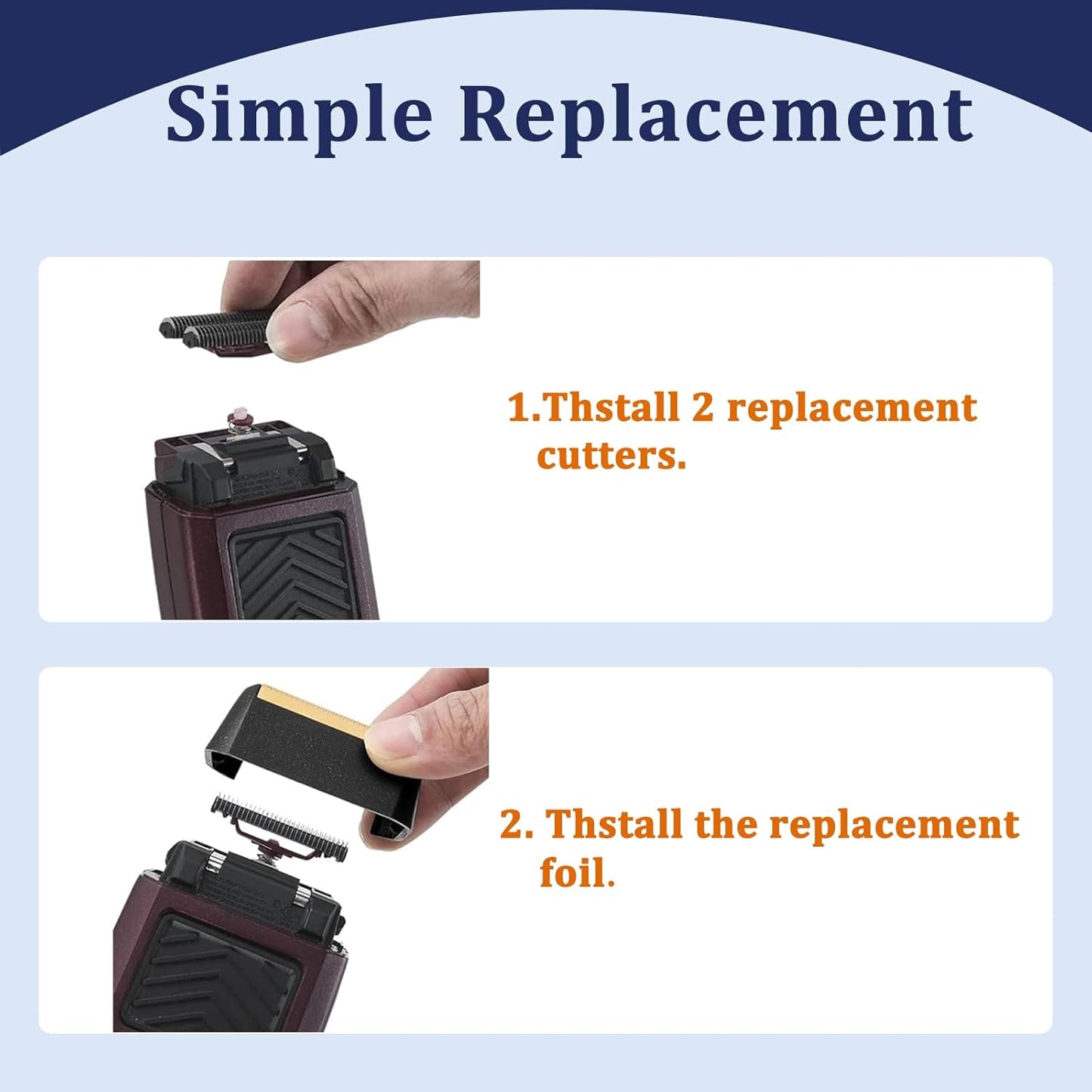 Replacement Foil & Cutter Bar for Wahl Super Close Shaver - 4-Pack Compatible with 7031-100 & 7043-100 Models, Red