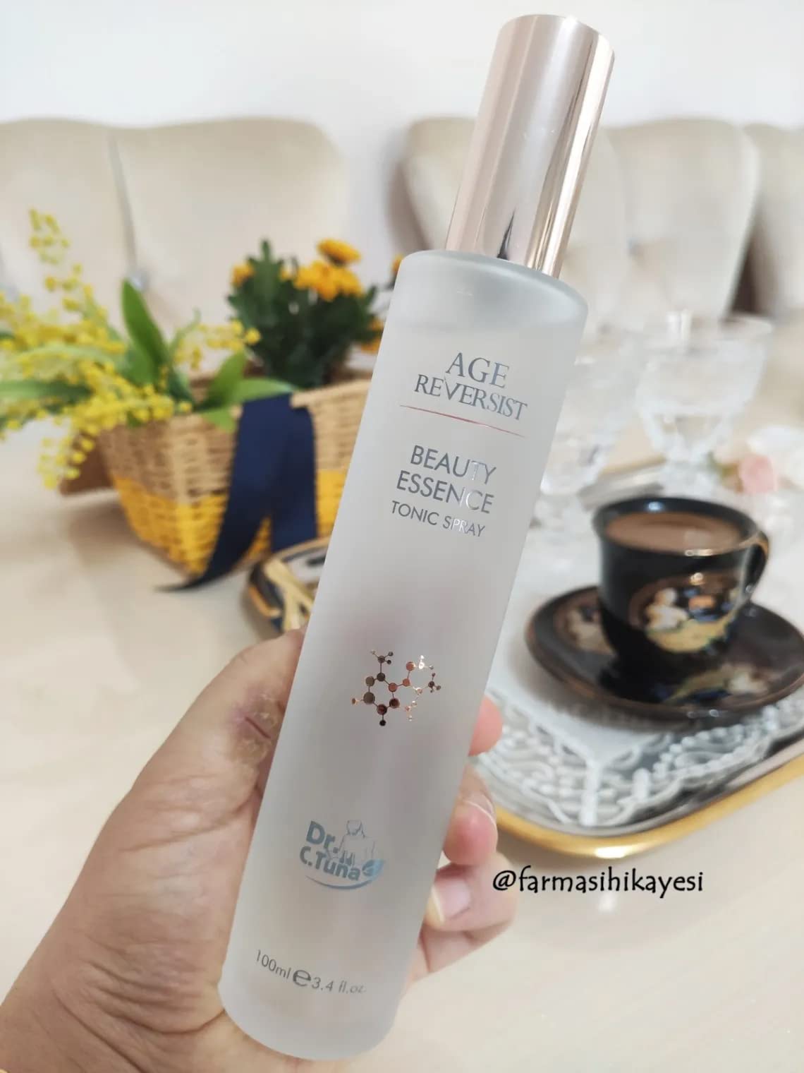 FARMASi Dr. C. Tuna Age Reversist Beauty Essence Tonic, Hydrating Face Toner Spray for All Skin Types, Gentle Cleansing and Refreshing Mist, Witch Hazel and Chamomile Water, 3.4 fl oz