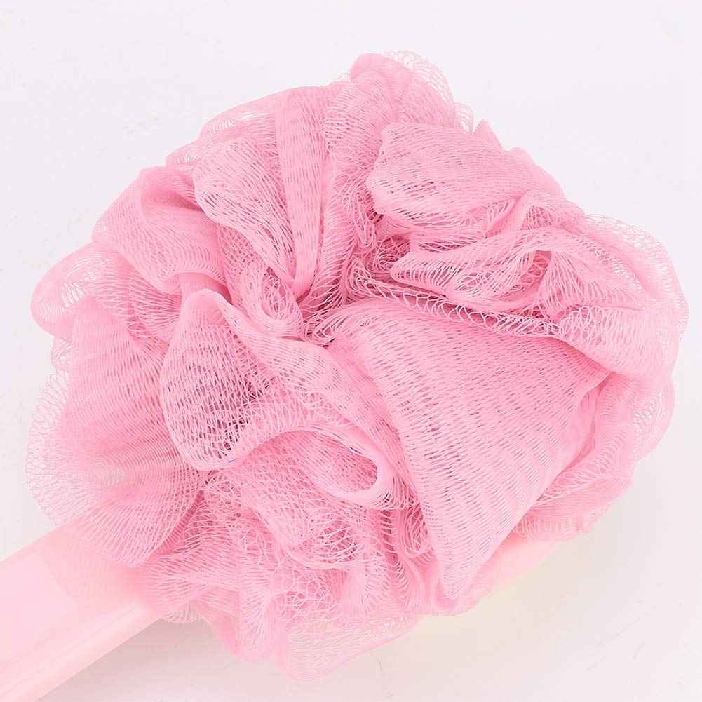 Shower Bath Brush with & Mesh Sponge, Back Scrubber with Curved Long Handle for Skin Exfoliating Bath Body Massage for Men and Women