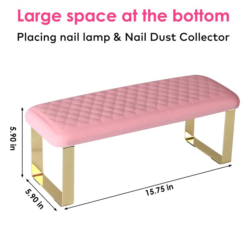 Arm Rest for Nails Tech, BORNBYME Update PU Leather Fish Pattern Hand Nail Foot Stand Rest for Manicure & Pedicure,Pink
