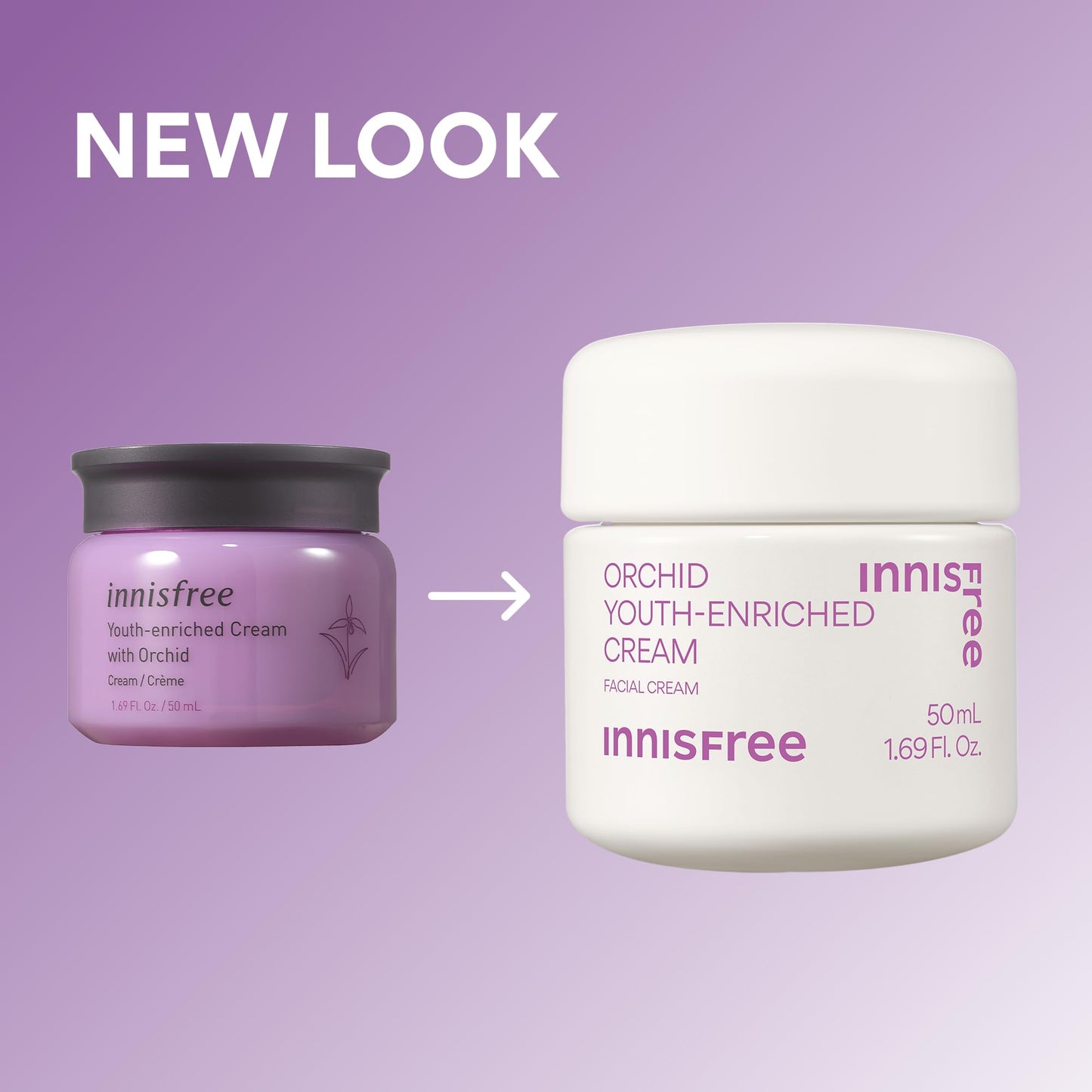 innisfree Orchid Youth‑Enriched Cream | Korean Firming Face Moisturizer with Hyaluronic Acid and Niacinamide for Hydrating, Anti‑Aging Care and Youthful‑Looking Skin