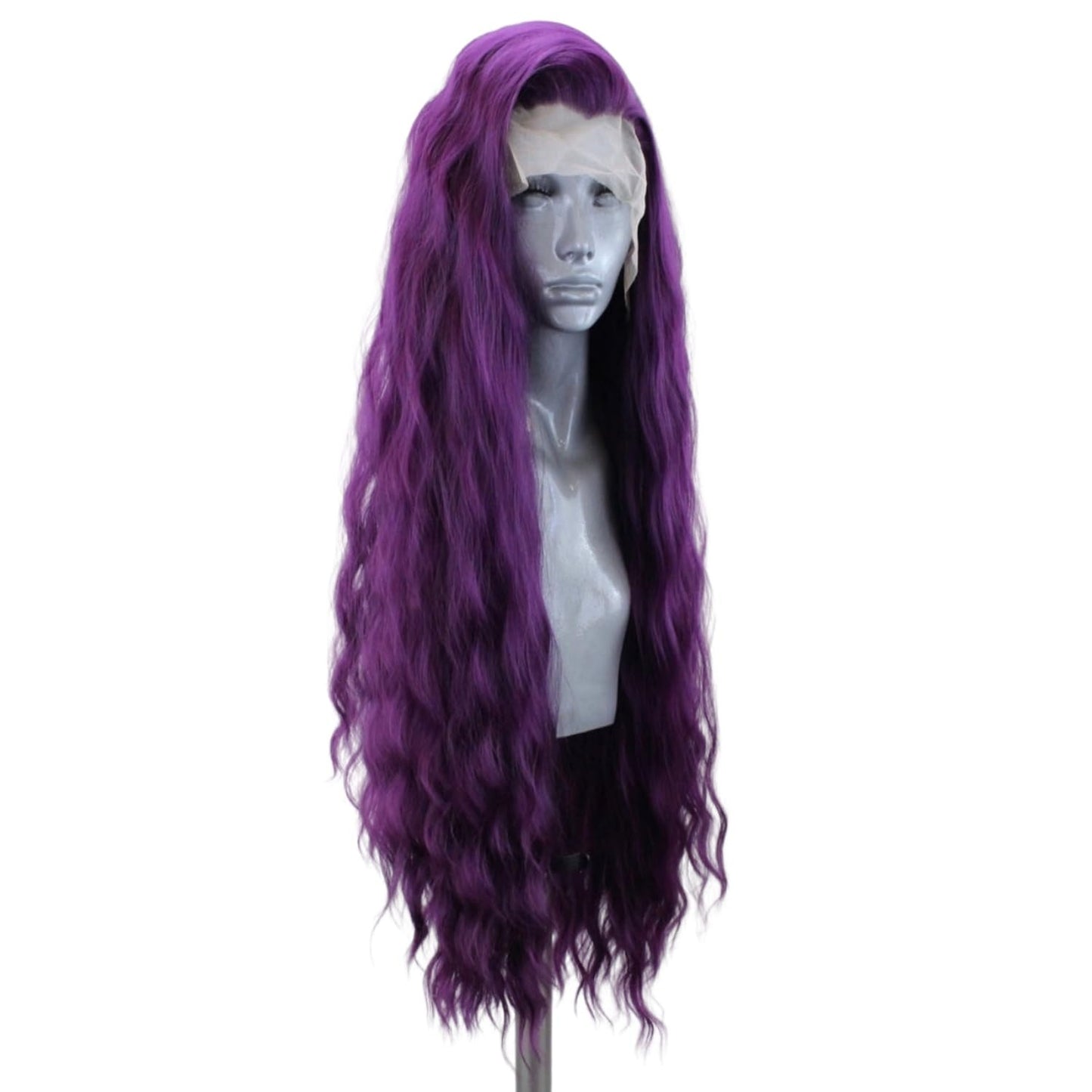 Greenmirr Wavy Deep Purple Lace Front Wig 13x4 Lace Front 24in