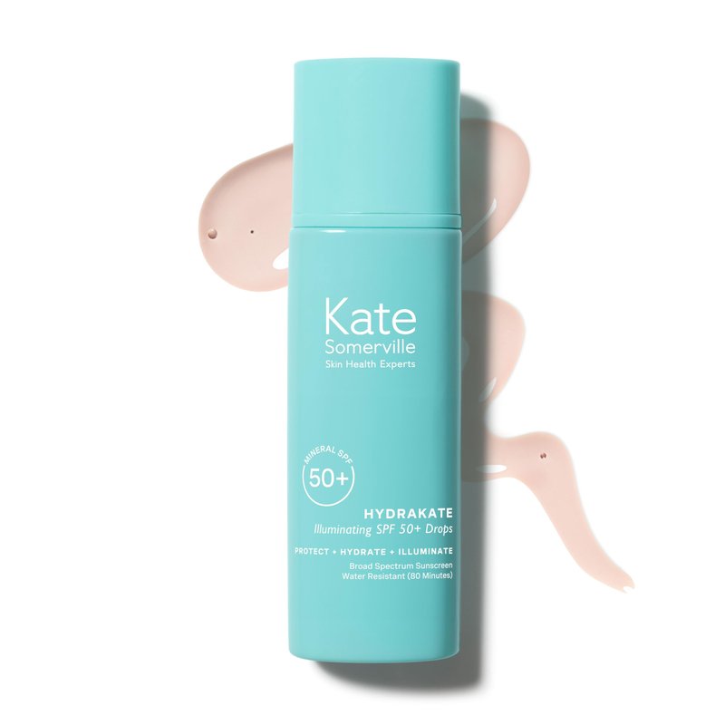 Kate Somerville HydraKate Illuminating Sunscreen Drops – Tinted SPF 50+ Mineral Sunscreen with Zinc Oxide, Moisturizing & Anti-Aging Sun Protection, 1.7 Fl Oz