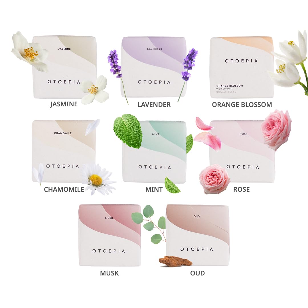 Olive Oil Soap Bars - Natural Moisturizing Variety Pack | 8 Scented Options: Lavender, Jasmine & More