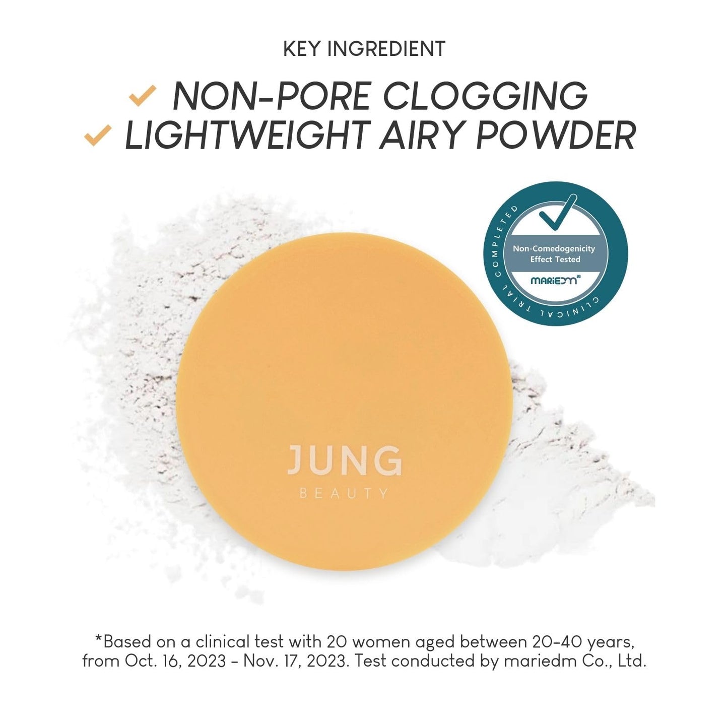 Jung Beauty Soft Matte Translucent Loose Powder, 12g, Weightless Finishing Powder, Translucent, Matte Finish, All Skin Types, With Artemisia Extract, Calamine, Vitamin Complex, Oil Control
