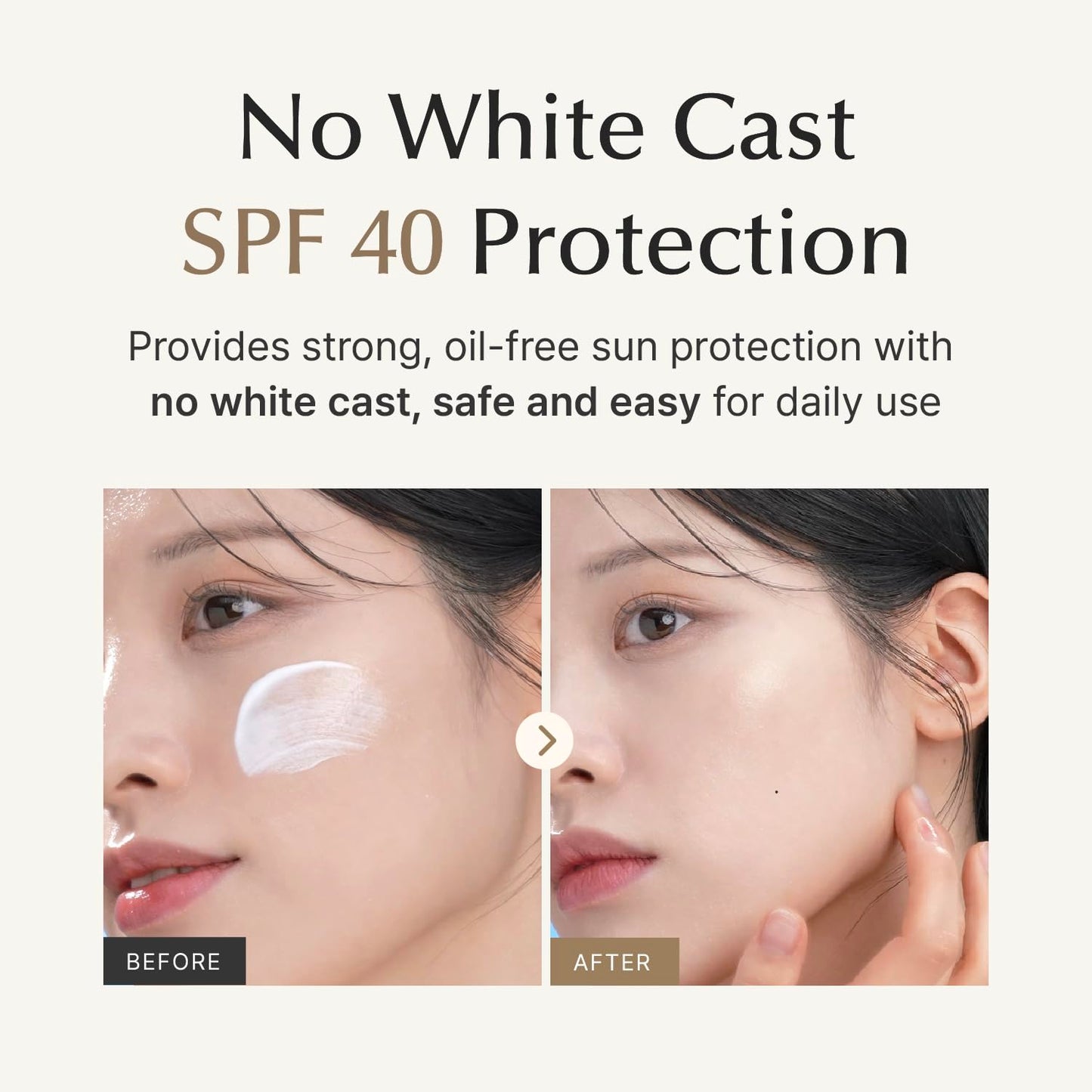SU:M Micro-Active Daily Moisture Sunscreen SPF40 (1.69 fl oz) - Fragrance-Free, No White Cast, Hydrating Face Sun Cream for Sensitive Skin with Niacinamide, Korean Skin Care