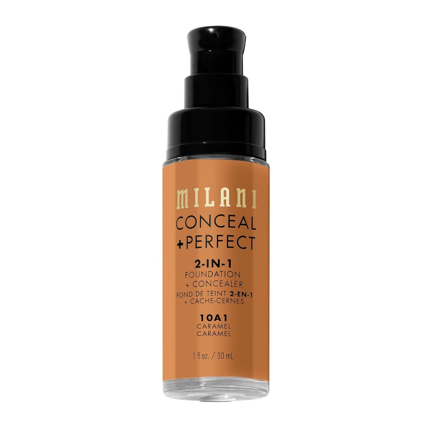 Milani Conceal + Perfect Foundation - Caramel | Cruelty-Free Liquid, Full Coverage, 1 Fl. Oz.
