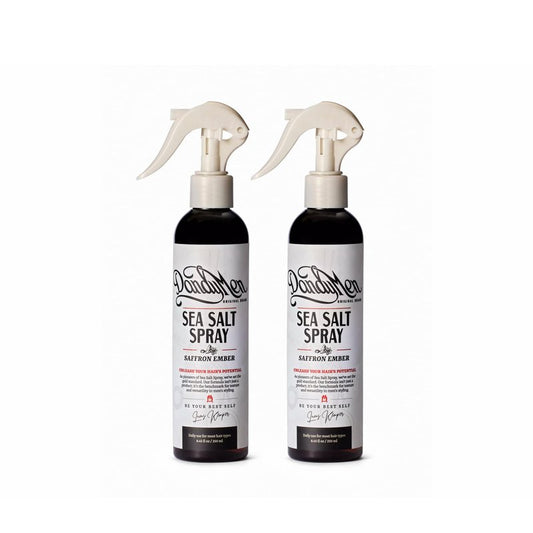 DandyMen Sea Salt Spray for Men – Texturizing & Volumizing Hair Spray for Beachy Waves, Matte Finish - Saffron Ember, 2-pack